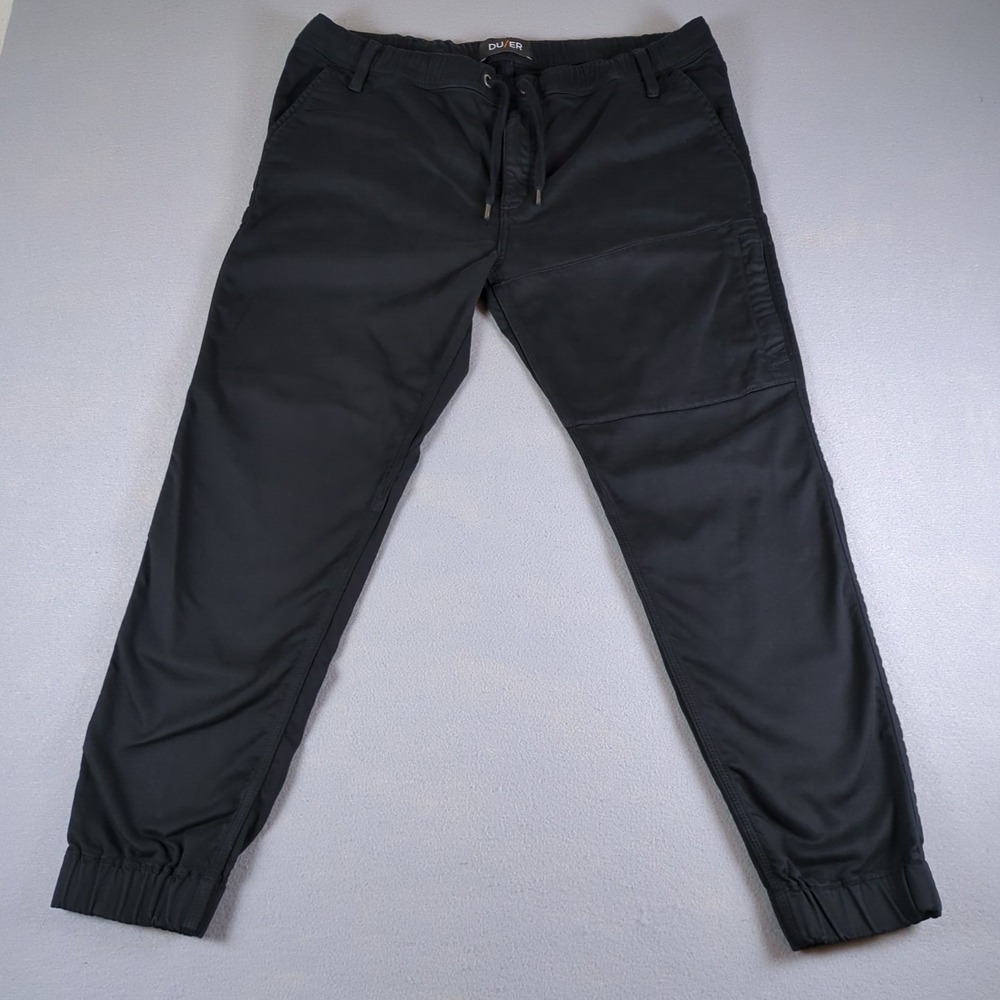 DU/ER No Sweat Jogger Pants Mens 38x28 Black N2X Slim Fit Performance Zip Pocket